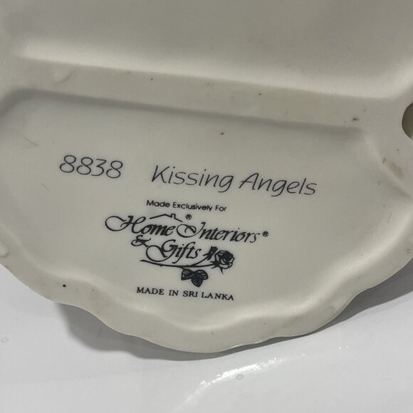 Home Interiors Gifts -  Porcelain Figurine Kissing Angels # 8838 - 4 3/4" tall - Picture 8 of 14